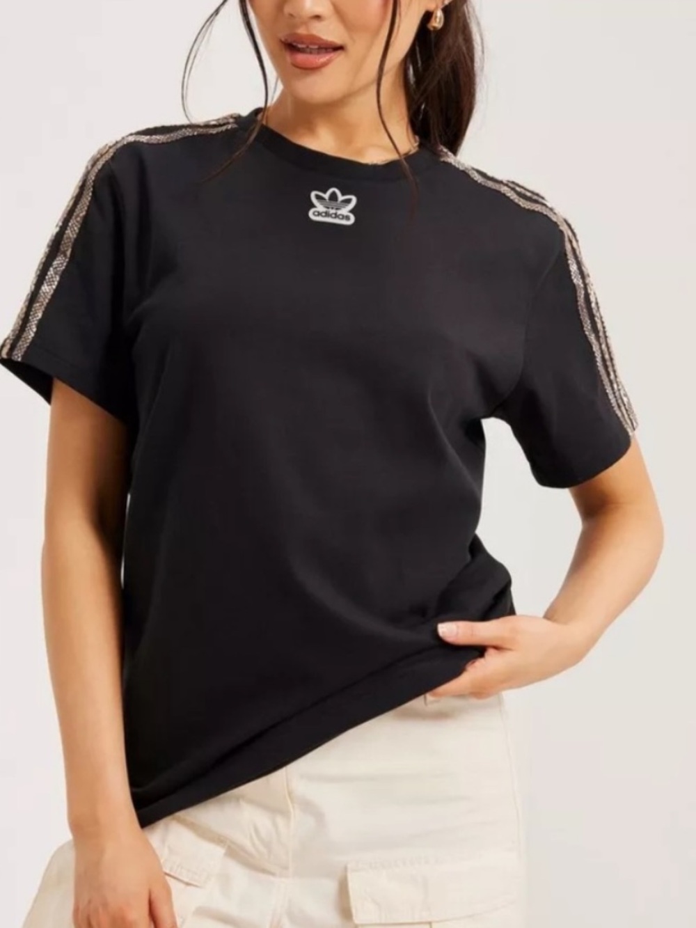 Adidas Snakeskin Print Tee XS Y2K Athleisure NWT